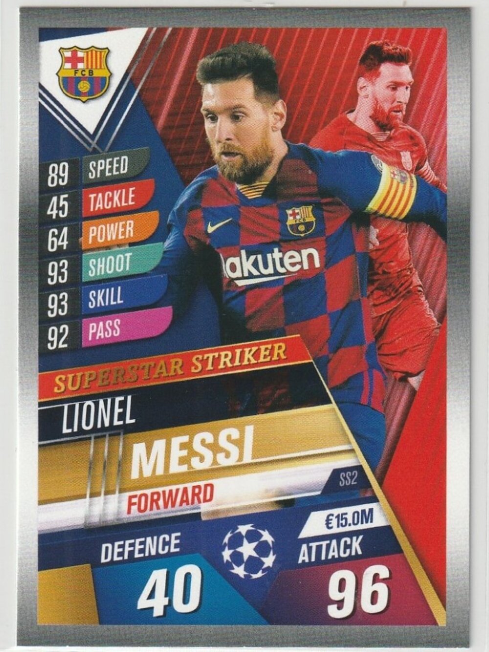 3for$99 LIONEL MESSI 2019-20 Match Attax 101 Superstar Striker Barcelona #SS2